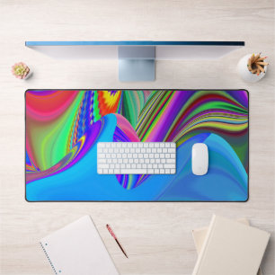 Summerfeeling , Abstract 3D Rainbowart Desk Mat