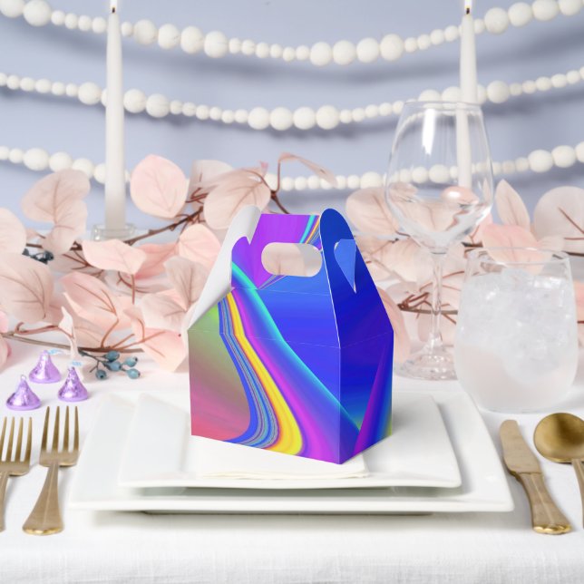 Summerfeeling , Abstract 3D Rainbowart Favour Box (Wedding)
