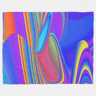 Summerfeeling , Abstract 3D Rainbowart Fleece Blanket