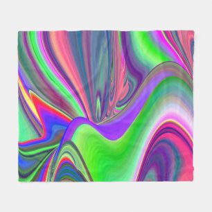 Summerfeeling , Abstract 3D Rainbowart Fleece Blanket