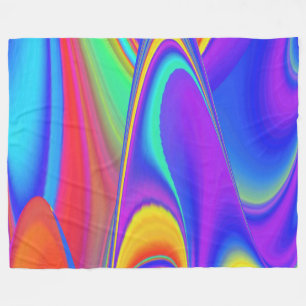 Summerfeeling , Abstract 3D Rainbowart Fleece Blanket