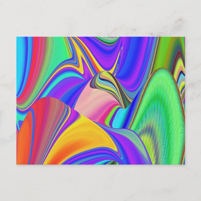Summerfeeling , Abstract 3D Rainbowart Holiday Postcard (Front)