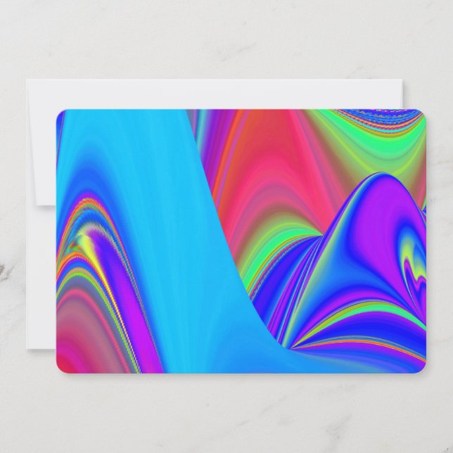 Summerfeeling , Abstract 3D Rainbowart Invitation (Front)
