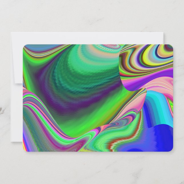 Summerfeeling , Abstract 3D Rainbowart Invitation (Front)