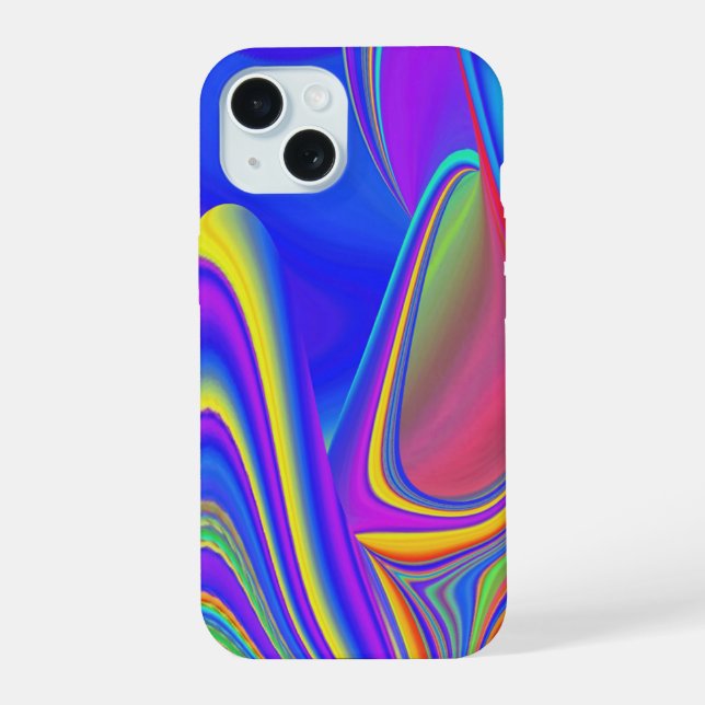 Summerfeeling , Abstract 3D Rainbowart iPhone 15 Case (Back)