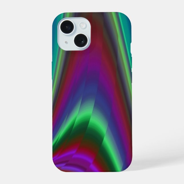 Summerfeeling , Abstract 3D Rainbowart iPhone 15 Case (Back)