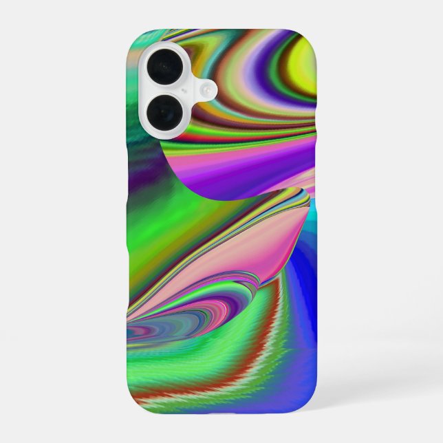 Summerfeeling , Abstract 3D Rainbowart iPhone 16 Case (Back)
