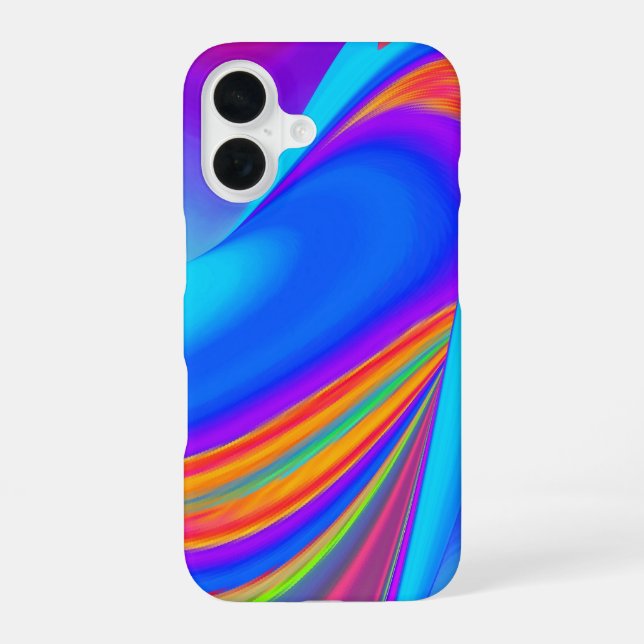 Summerfeeling , Abstract 3D Rainbowart iPhone 16 Case (Back)