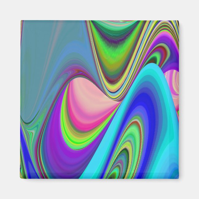 Summerfeeling , Abstract 3D Rainbowart Magnet (Front)