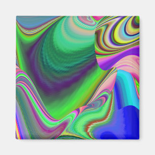 Summerfeeling , Abstract 3D Rainbowart Magnet