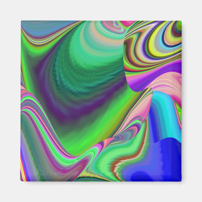 Summerfeeling , Abstract 3D Rainbowart Magnet (Front)