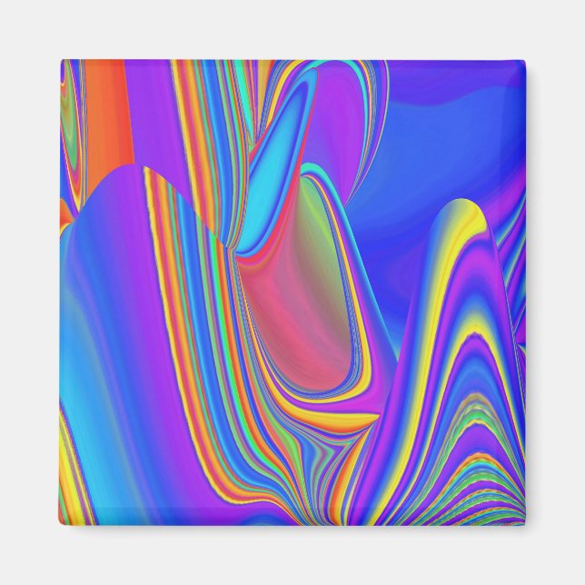 Summerfeeling , Abstract 3D Rainbowart Magnet (Front)