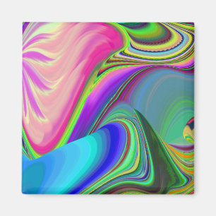 Summerfeeling , Abstract 3D Rainbowart Magnet