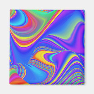 Summerfeeling , Abstract 3D Rainbowart Magnet