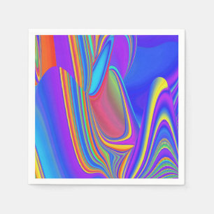 Summerfeeling , Abstract 3D Rainbowart Napkin