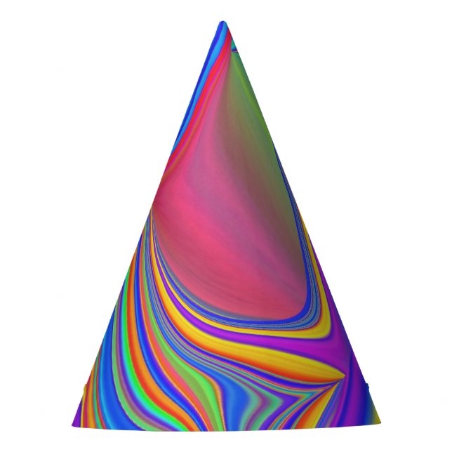 Summerfeeling , Abstract 3D Rainbowart Party Hat (Front)