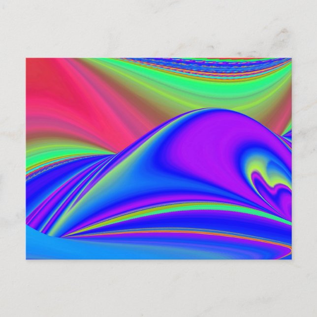 Summerfeeling , Abstract 3D Rainbowart Postcard (Front)