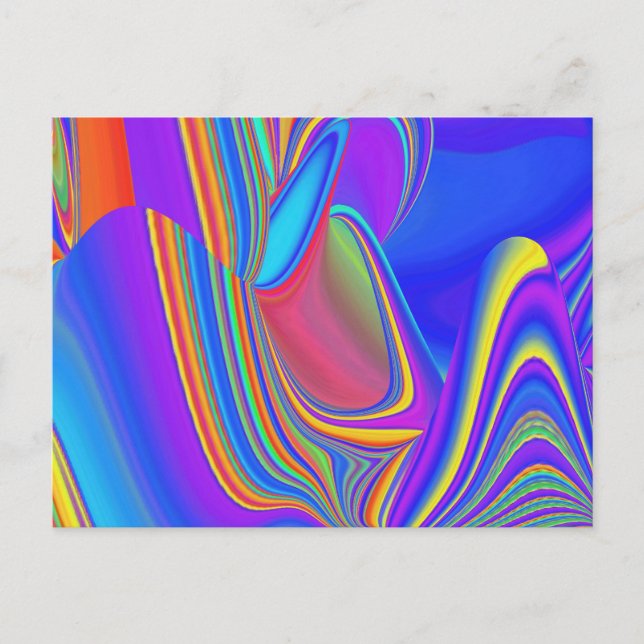 Summerfeeling , Abstract 3D Rainbowart Postcard (Front)