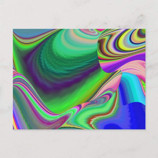 Summerfeeling , Abstract 3D Rainbowart Postcard (Front)