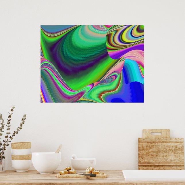 Summerfeeling , Abstract 3D Rainbowart Poster (Kitchen)