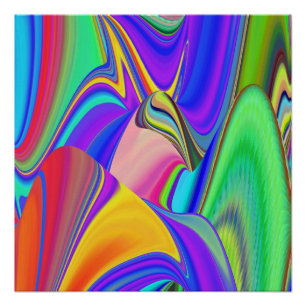 Summerfeeling , Abstract 3D Rainbowart Poster