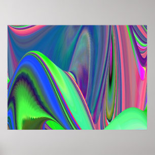 Summerfeeling , Abstract 3D Rainbowart Poster