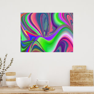Summerfeeling , Abstract 3D Rainbowart Poster
