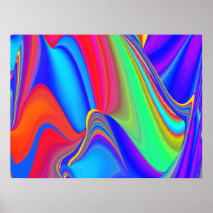 Summerfeeling , Abstract 3D Rainbowart Poster