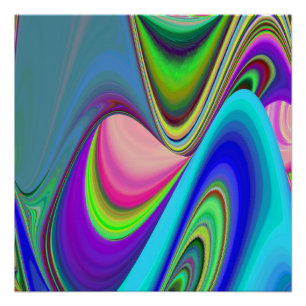 Summerfeeling , Abstract 3D Rainbowart Poster