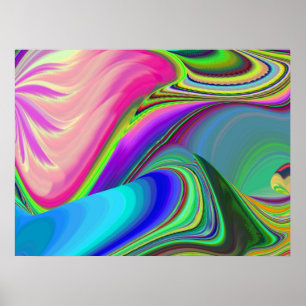 Summerfeeling , Abstract 3D Rainbowart Poster