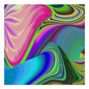 Summerfeeling , Abstract 3D Rainbowart Poster
