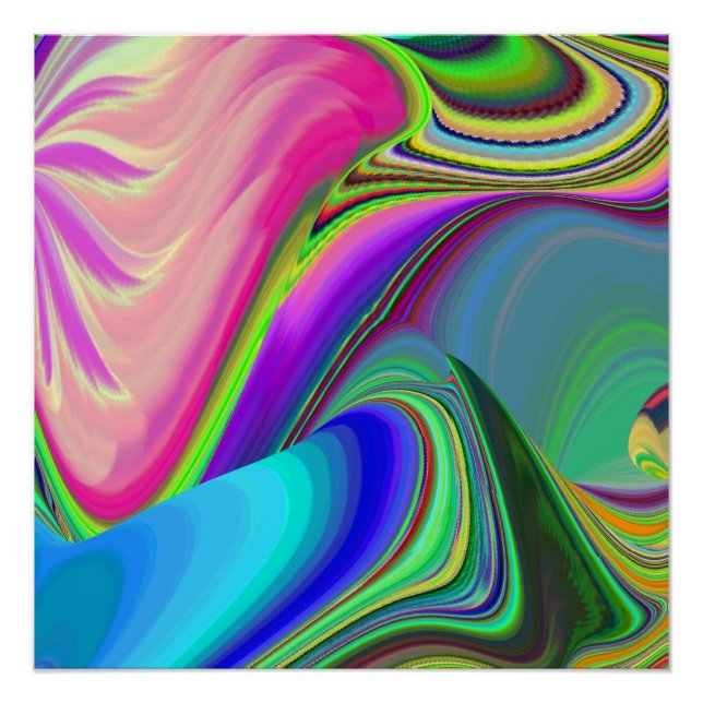 Summerfeeling , Abstract 3D Rainbowart Poster (Front)
