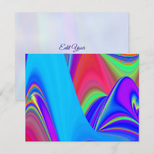 Summerfeeling , Abstract 3D Rainbowart RSVP Card