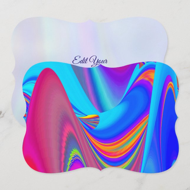 Summerfeeling , Abstract 3D Rainbowart Save The Date (Front/Back)