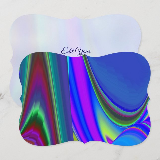 Summerfeeling , Abstract 3D Rainbowart Save The Date (Front/Back)