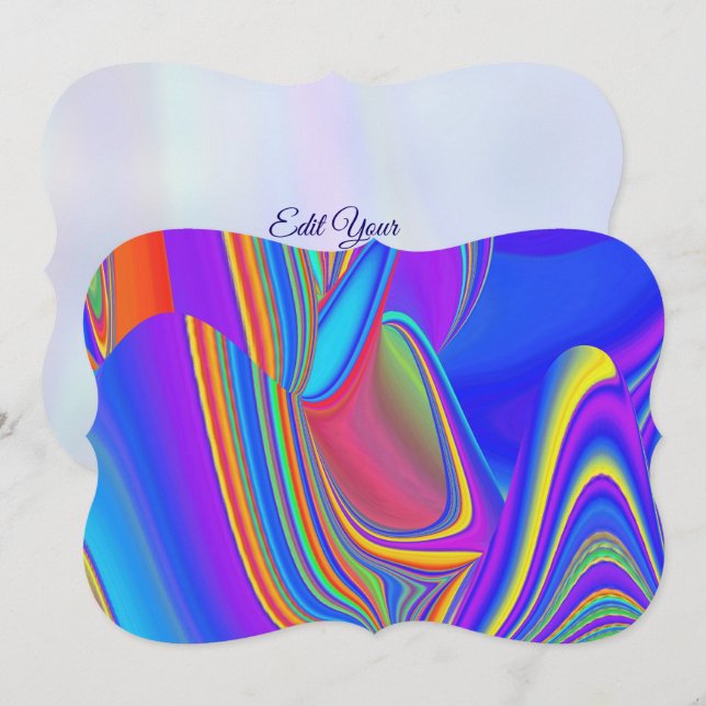 Summerfeeling , Abstract 3D Rainbowart Save The Date (Front/Back)