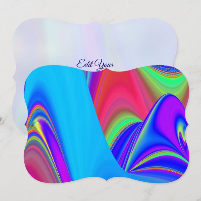 Summerfeeling , Abstract 3D Rainbowart Save The Date (Front/Back)