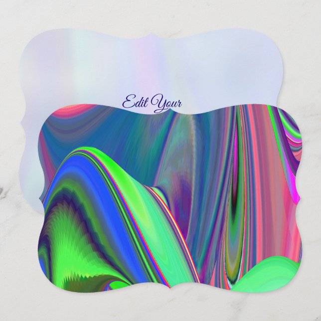 Summerfeeling , Abstract 3D Rainbowart Save The Date (Front/Back)