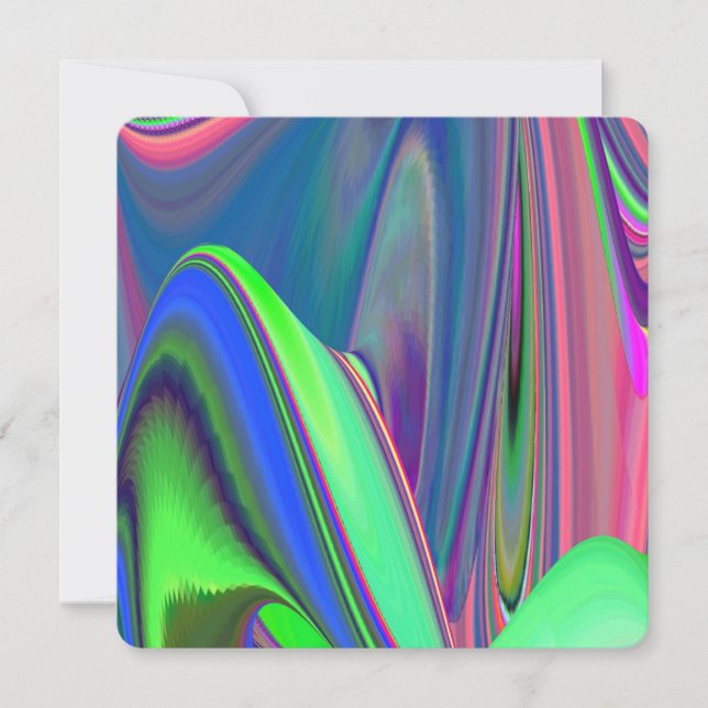 Summerfeeling , Abstract 3D Rainbowart Save The Date (Front)