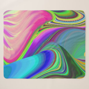 Summerfeeling , Abstract 3D Rainbowart Sherpa Blanket