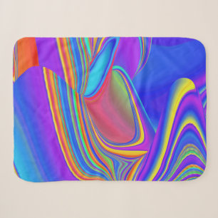 Summerfeeling , Abstract 3D Rainbowart Sherpa Blanket