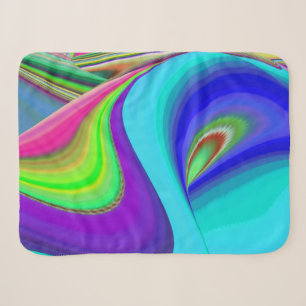 Summerfeeling , Abstract 3D Rainbowart Sherpa Blanket