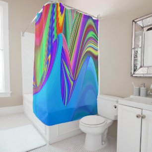 Summerfeeling , Abstract 3D Rainbowart Shower Curtain