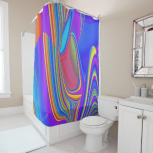 Summerfeeling , Abstract 3D Rainbowart Shower Curtain