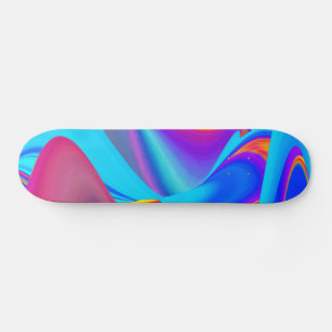 Summerfeeling , Abstract 3D Rainbowart Skateboard