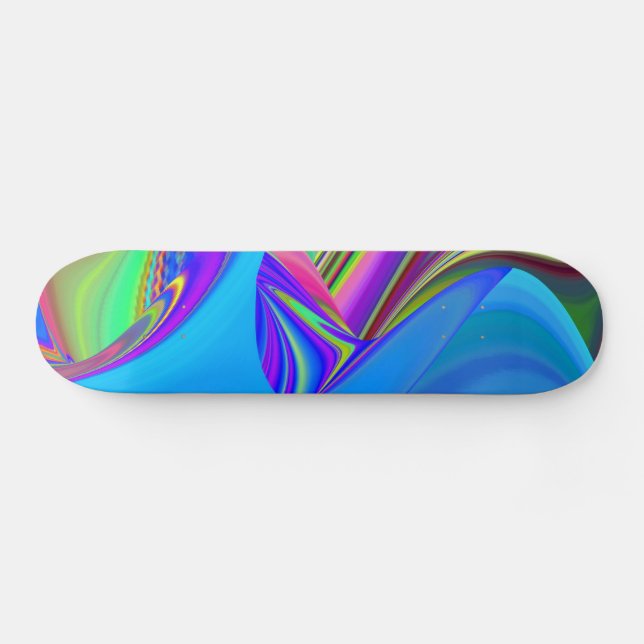 Summerfeeling , Abstract 3D Rainbowart Skateboard (Horz)