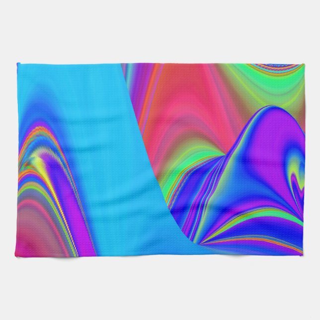 Summerfeeling , Abstract 3D Rainbowart Tea Towel (Horizontal)