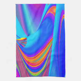 Summerfeeling , Abstract 3D Rainbowart Tea Towel