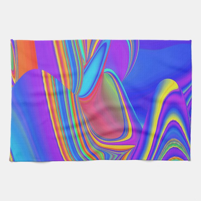 Summerfeeling , Abstract 3D Rainbowart Tea Towel (Horizontal)