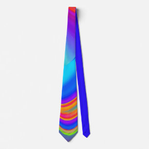 Summerfeeling , Abstract 3D Rainbowart Tie